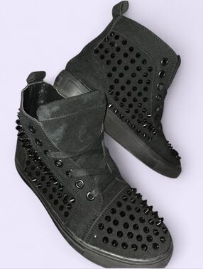 Muguan spiky Black Hightop Shoes Womans Size 9.5/10 US Mens Size 8 US 260 UK